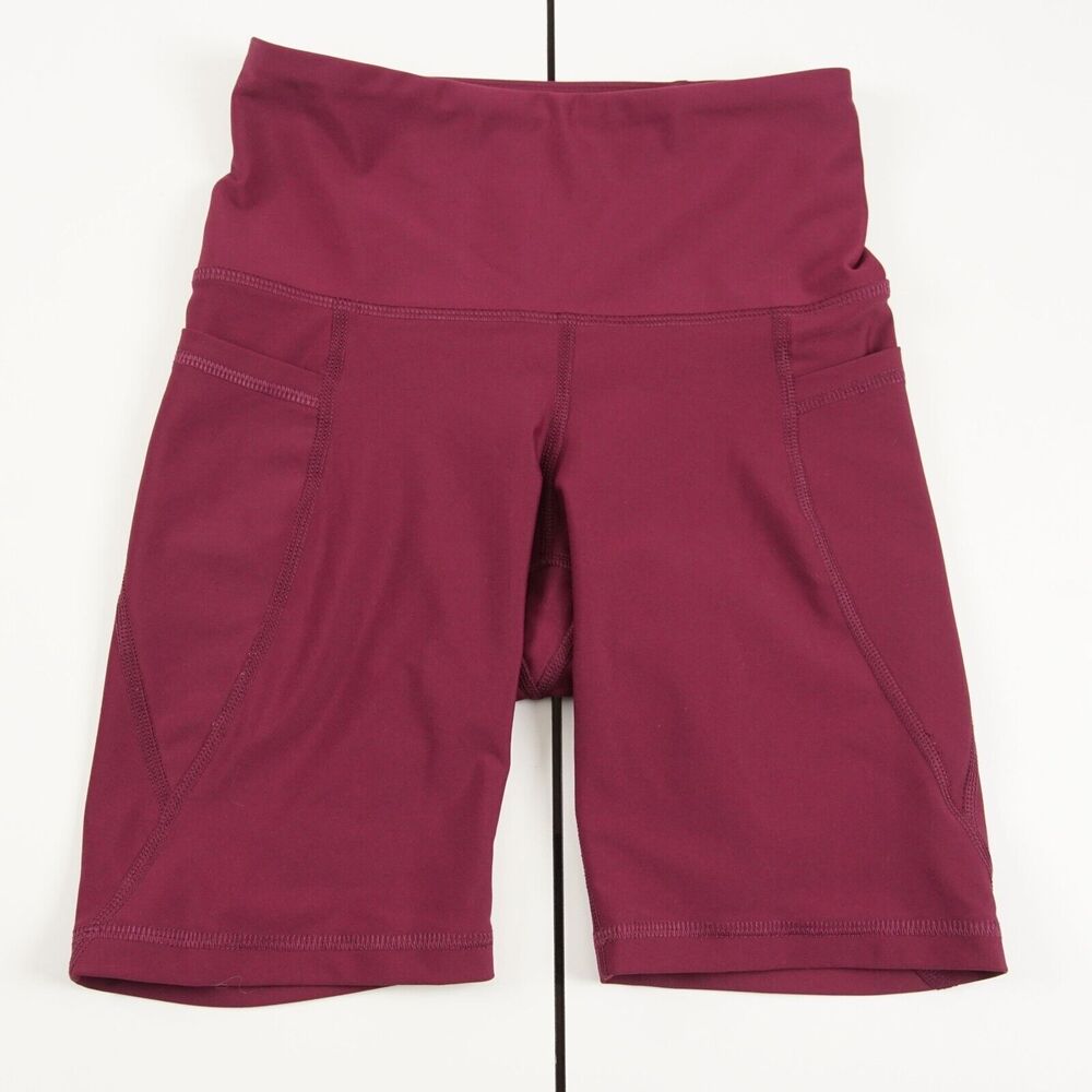 Old Navy Wine Red Active PowerSoft High Rise Go Dry 8" Inseam Biker Shorts XS